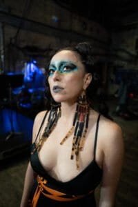 Photo of Joleen Mitton, the driving force behind VIFW and Supernaturals Modelling, backstage at the Vancouver Indigenous Fashion Week.